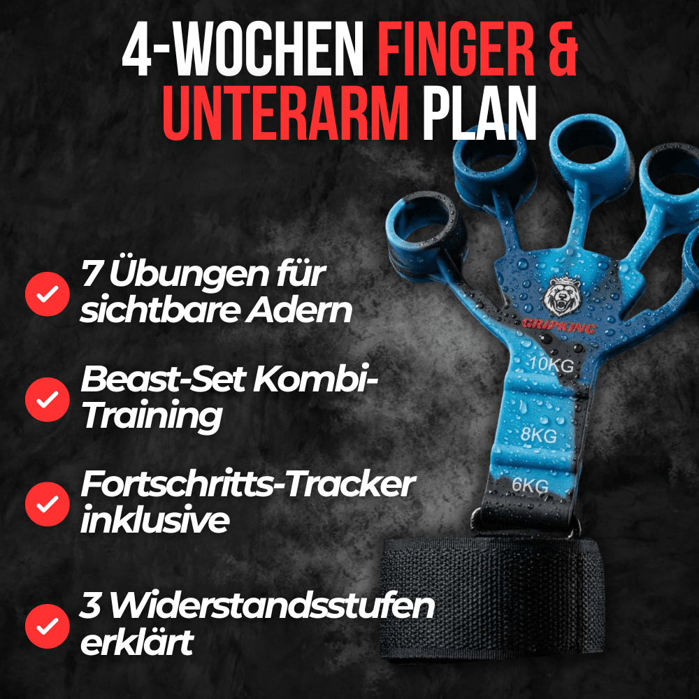 GripMaster™ – 4 - Wochen Finger & Unterarm Plan - GripKing